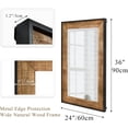 thumbnail image 5 of MODE HOME 36x24 Inch Rustic Wood Wall Mirror, Solid Wood Framed Farmhouse Mirror for Bathroom Vanity, Living Room & Entryway Decor, 5 of 7