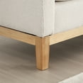 thumbnail image 5 of 53.5"W Elegant Upholstered Bench with Wood Legs & Round Pillows,Comfy Boucle Fabric Footrest with Arms, Entryway Bench for End of Bed, Bedroom and Living Room, Ivory, 5 of 6