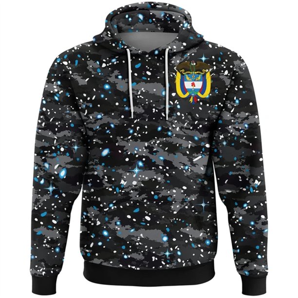 Sudadera con capucha con estampado de la bandera de Colombia para hombre y mujer, nueva moda 2024, sudadera con capucha con estampado 3D del emblema nacional colombiano, jerséis de calle