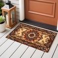 thumbnail image 4 of 2x3 Ft Entryway Area Rug, Bohemian Flower Kitchen Rug Runner Washable Floor Mat, Boho Tribal Colorful Distressed Printed Non Slip Indoor Door Mat Throw Carpet for Bathroom Living Room Bedroom, 4 of 8