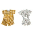 thumbnail image 6 of Summer Children Short Sleeve Round Neck T-shirt Shorts Set Casual Style Simple Design Party Hiking Tops Pants Kit Heart 100cm, 6 of 7