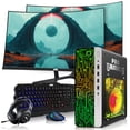 thumbnail image 1 of Restored HP G4 Gaming Desktop Computer PC Black Intel i5,16GB RAM,256GB SSD OS + 2x500GB HDD,Dual 32 Inch Curve Monitor,GT 730 Graphics,RGB KBM with AI Copilot,WiFi,RGB Headphone,Windows 11, 1 of 9