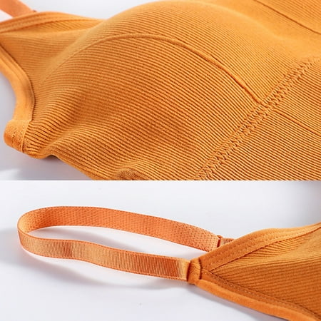 

Removable Pads For Women Adjustable Straps Cami Strap Bralette One Size Apricot