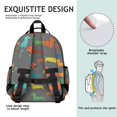 thumbnail image 3 of Dachshund Pattern Black Pattern Cute School Backpack Bag for School with Padded Back and Adjustable Shoulder Straps 15.25"x11.5"x5.25", 3 of 3