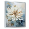 thumbnail image 2 of Designart "Minimalist Beige And Blue Dahlia I" Dahlia Floater Framed Canvas Wall Art, 2 of 5