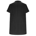 thumbnail image 6 of ClodeEU Women's Linen Blend V Neck 3/4 Sleeve Shirt,Loose Fit Casual Button Blouse Tops Black,Womens Plus S, 6 of 6
