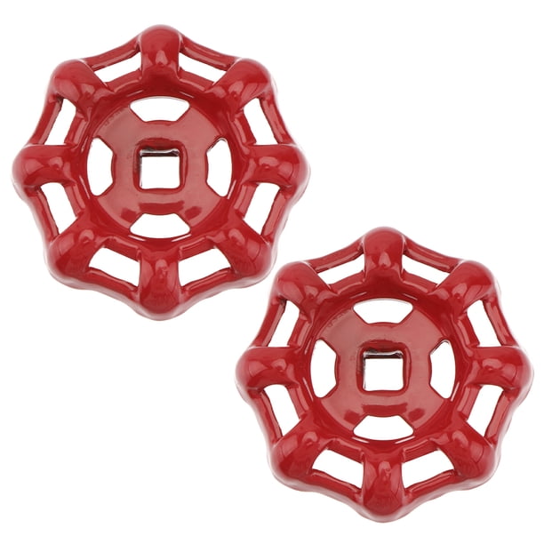ColoMX 2 piezas de grifo exterior de metal con mango redondo y brocha cuadrada de 6 x 6 mm para jardín, uso doméstico, color rojo