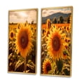 thumbnail image 3 of Designart "A Golden Sunflower Set Against the Sunset II" Floral Framed Wall Art Set Of 2 - Yellow Floral Framed Canvas Set For Living Room Decor, 3 of 7
