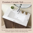 thumbnail image 6 of SinCiDo 30 Inch Bathroom Vanity with Sink, Arched Bathroom Vanity Cabinet with Ceramic Basin, Modern Fluted Bathroom Vanity w/Adjustable Shelf, 6 of 7