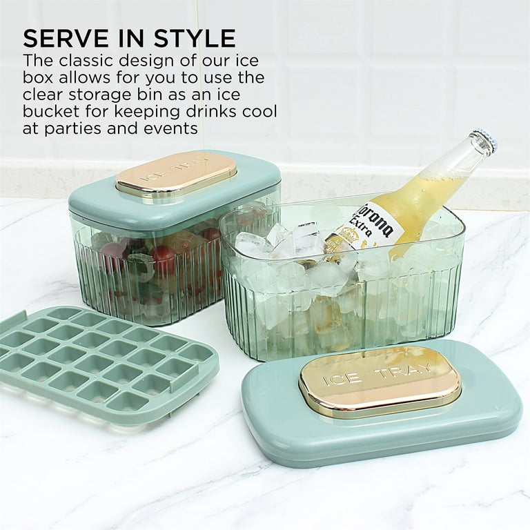 Cook with Color Ice Cube Trays for Freezer with Lid, Silicone Mold Ice Trays  