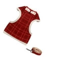 thumbnail image 1 of kurtrusly Adorable Gilet Réglable Type Col Maille Tissu Animal de Compagnie Sangle de Poitrine Randonnée Petits Animaux Harnais Laisse Animaux de Compagnie Fournitures Grille Rouge M, 1 of 6