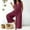 Wine, variant on OGLCCG Women's V Neck Cotton Linen Jumpsuits Button Up Loose Summer Sleevelsss Wide Leg Rompers with Pockets Casual Vacation Overalls,XXXL,Blue