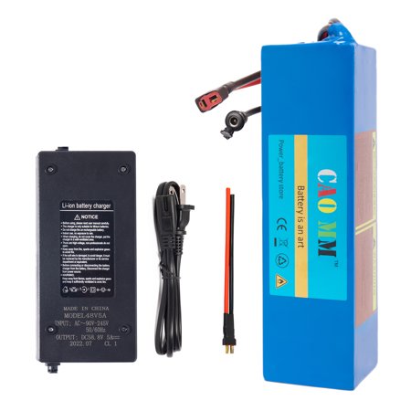 CAO MM 48V 8Ah Lithium Battery with 5A Fast Charger 30A BMS for 750W Electric Bike Tricycle