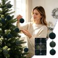 thumbnail image 5 of Christmas Decorations 6 PCS Flocked Christmas Balls Ornaments Set Multiple Styles Of Christmas Tree Decorations, 5 of 8