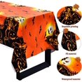 thumbnail image 5 of Dww-halloween Tablecloth, Plastic Tablecloth For 2pcs Different Sizes Pumpkin, Skeleton, Bat And Hunted House, Waterproof And Wipeable Design, Practic, 5 of 5