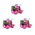 thumbnail image 1 of Toystoory 3 piezas de flores artificiales con hoja verde, ramo de plantas de pensamiento falso para interiores y exteriores para fiestas, hogar, jardín, Decoración Rojo púrpura Toystoory HA084549-03, 1 of 6