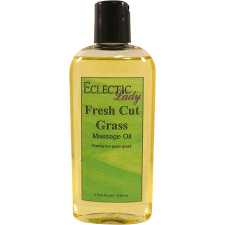 Fresh Cut Grass Massage Oil by Eclectic Lady, 4 oz, Sweet Almond Oil and Jojoba Oil