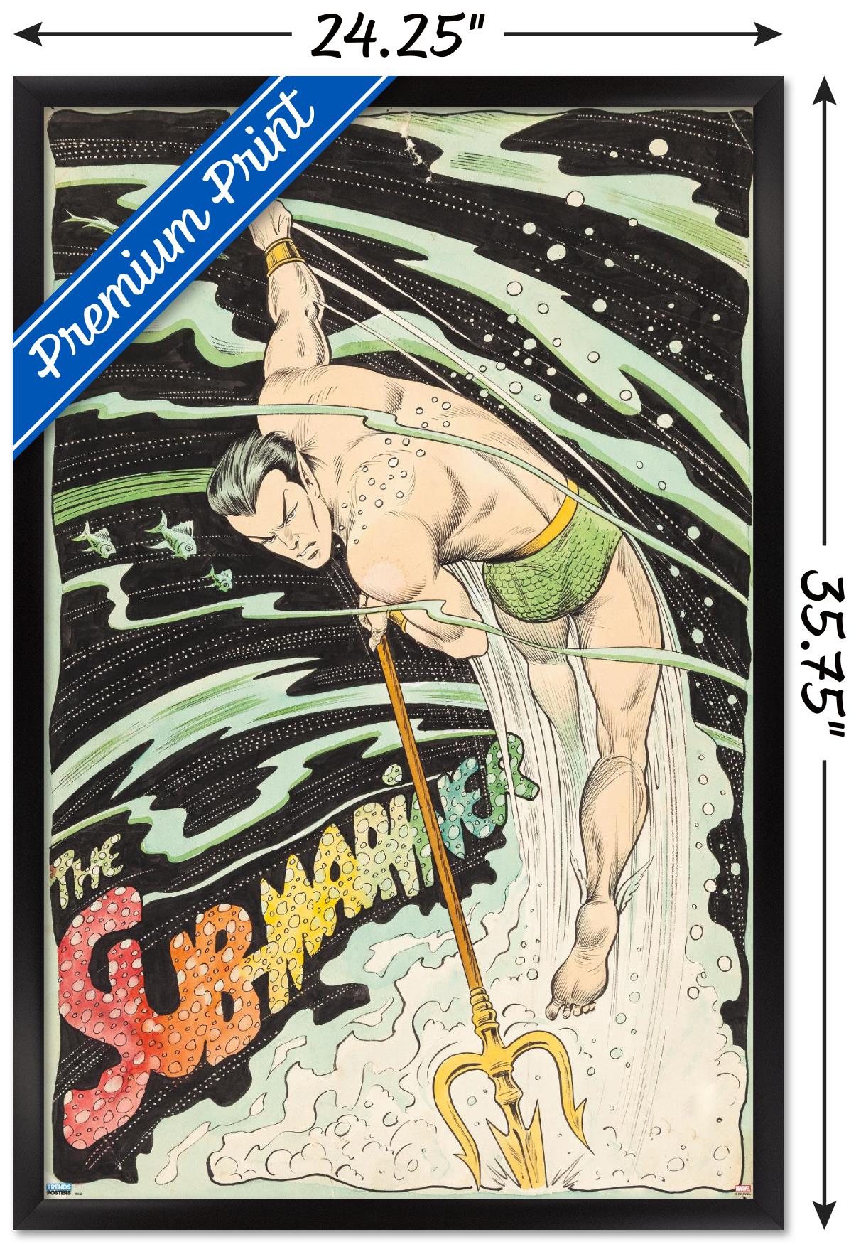 Marvel Comics - Sub-Mariner - Trident Wall Poster, 22.375" x 34", Framed