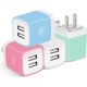thumbnail image 1 of X-EDITION Cargador de pared USB, paquete de 4 adaptadores de corriente USB de doble puerto de 2,1 A, cargador de pared, bloque de carga compatible con iPhone 13 12 11 XS XR X 8 7 6S 6 Plus SE, Pad, Sa, 1 of 4