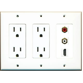 Dual Port HDMI Wall Plate with Strain Relief, White