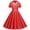 Red, variant on Miluxas Women Notch Lapel Vintage V-Neck Cocktail Swing Dress 50s 60s Button up Prom Midi Evening Dress Red 10(XL)