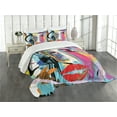 thumbnail image 3 of Ambesonne Art Quilted Bedspread Set 3 Pcs, Paint Strokes Splashes, Queen Size, Multicolor, 3 of 5