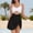 White, variant on BONIXOOM Women Swimdress Bathing Suit Push Up Swimsuit Modest Swimwear Cutout V-Neck Cute Tie Knot Skirt Patchwork Bikini