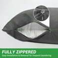 thumbnail image 3 of DISEN Waterproof Pillow Protector with Zipper Queen Size Bed Pillow Case Covers, Cooling Bamboo Queen Pillow Protectors, Bed Bug Pillow Cover, Zippered Plastic Pillow Case Protector (2 Packs, Gray), 3 of 7
