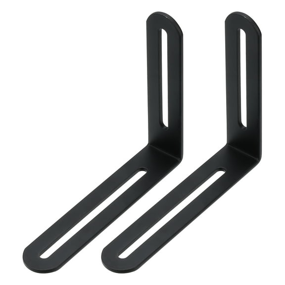 Uxcell 2 Pcs 4 18/25" Adjustable L-Shape Corner Brace with Slot Joint Right Angle Bracket, Black