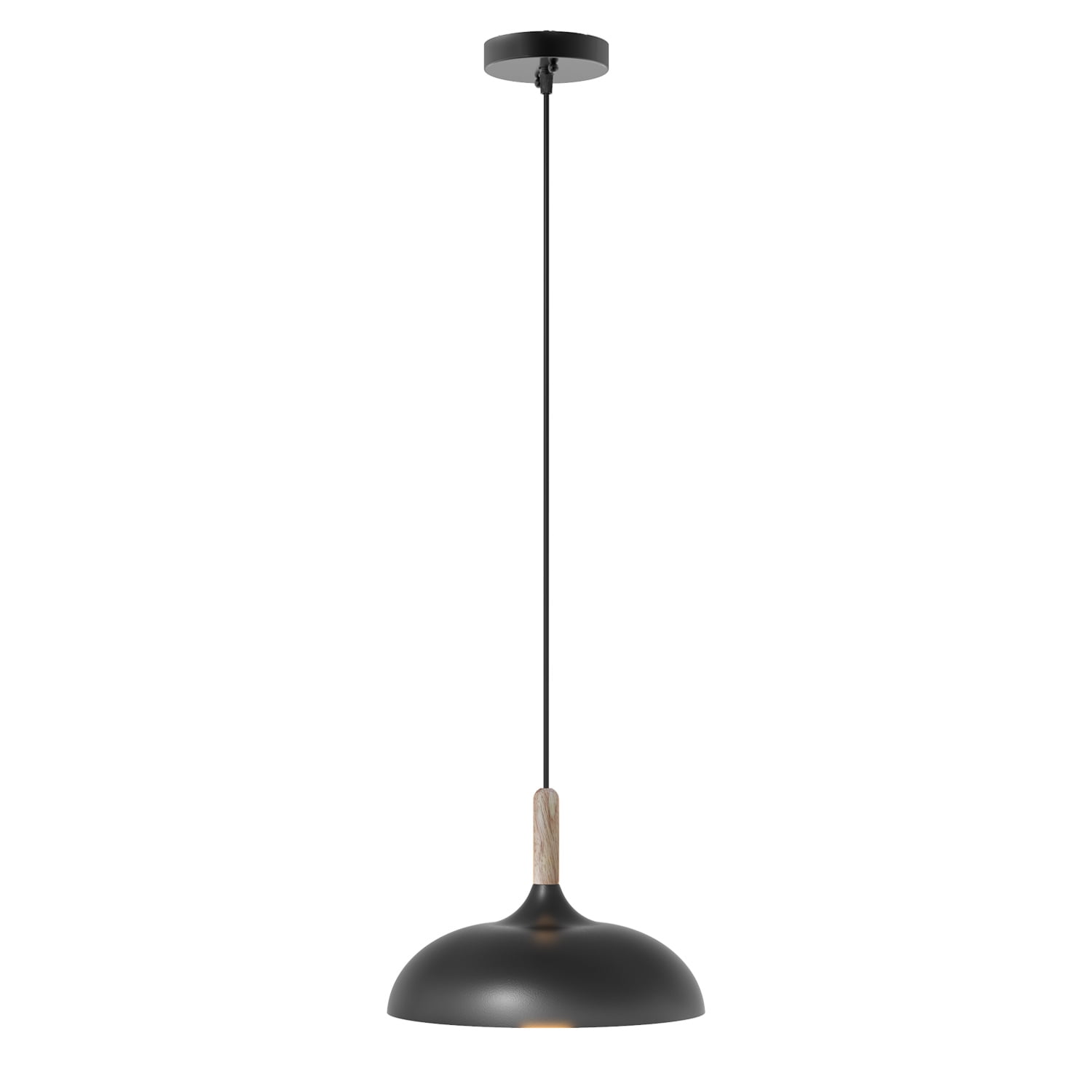 (2 pack) Better Homes & Gardens 55” Height Adjustable Black Pendant Ceiling Light, All Metal A19 LED Bulb