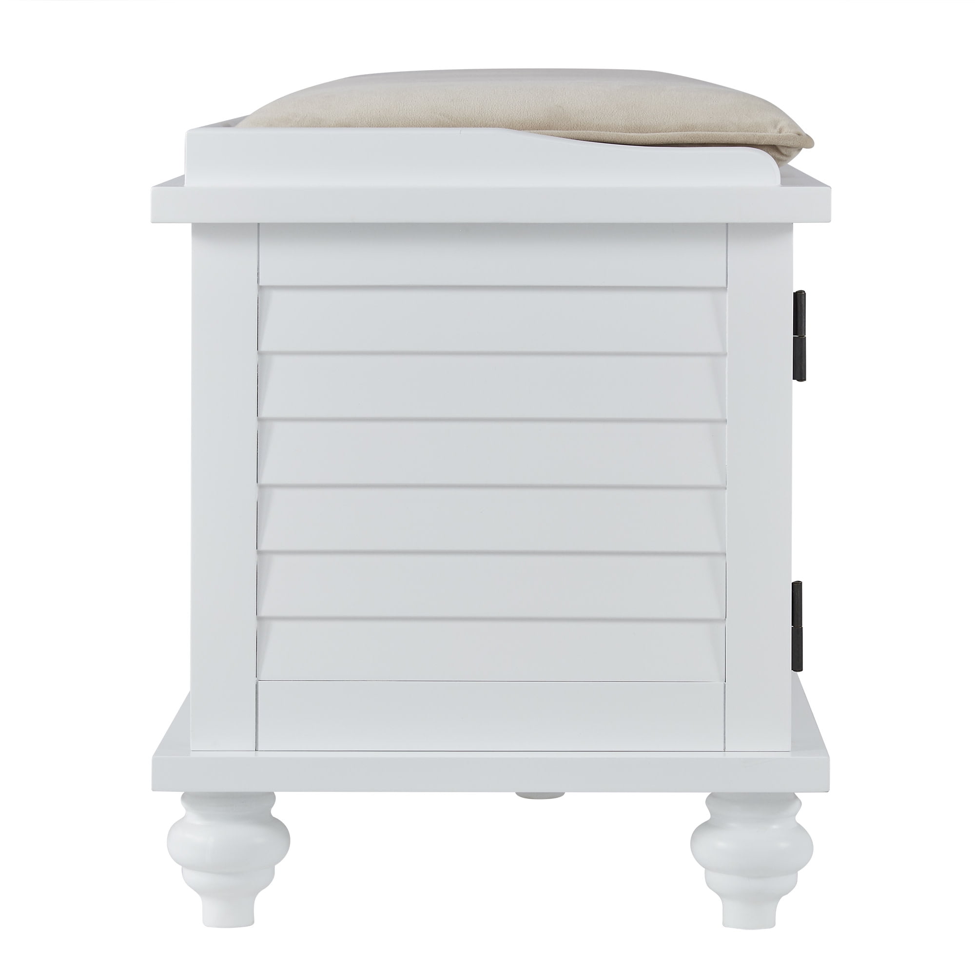 Weston Home Georgia Entryway Storage Bench with Cushion, White