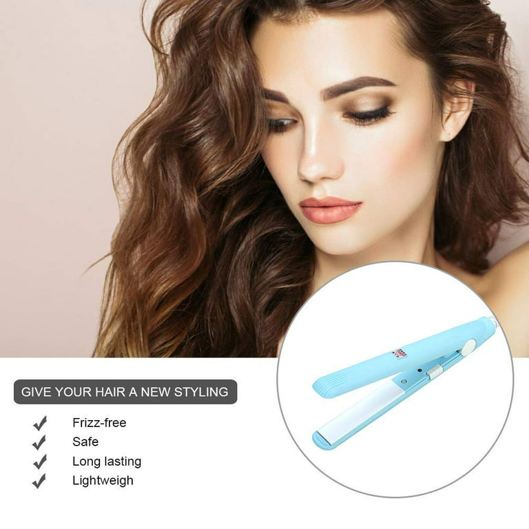 Travel Mini 2 in 1 Flat Iron for Women Men,Dual Voltage Portable Small Hair  Straightener for Short Hair Fast Heating