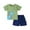 2049#GreenDino, variant on Toddler Boy Summer Short Clothes Sets Outfits Easter Cotton Grey Captain Tee Shirts Pocket Adjustable Knite Shorts Playwear Sets 5T