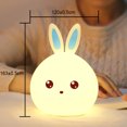thumbnail image 4 of Luz de noche LED recargable, lámpara colorida de conejo lindo, lámpara de golpeteo, alimentación nocturna, dormitorio de bebé y regalo de Navidad para niños, 4 of 5