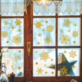 thumbnail image 3 of Calcomanía de cristal de ventana de copo de nieve de Feliz Navidad, efecto de purpurina, pegatina de pared electrostática, decoración de habitación de niños, calcomanías para el hogar, 3 of 4