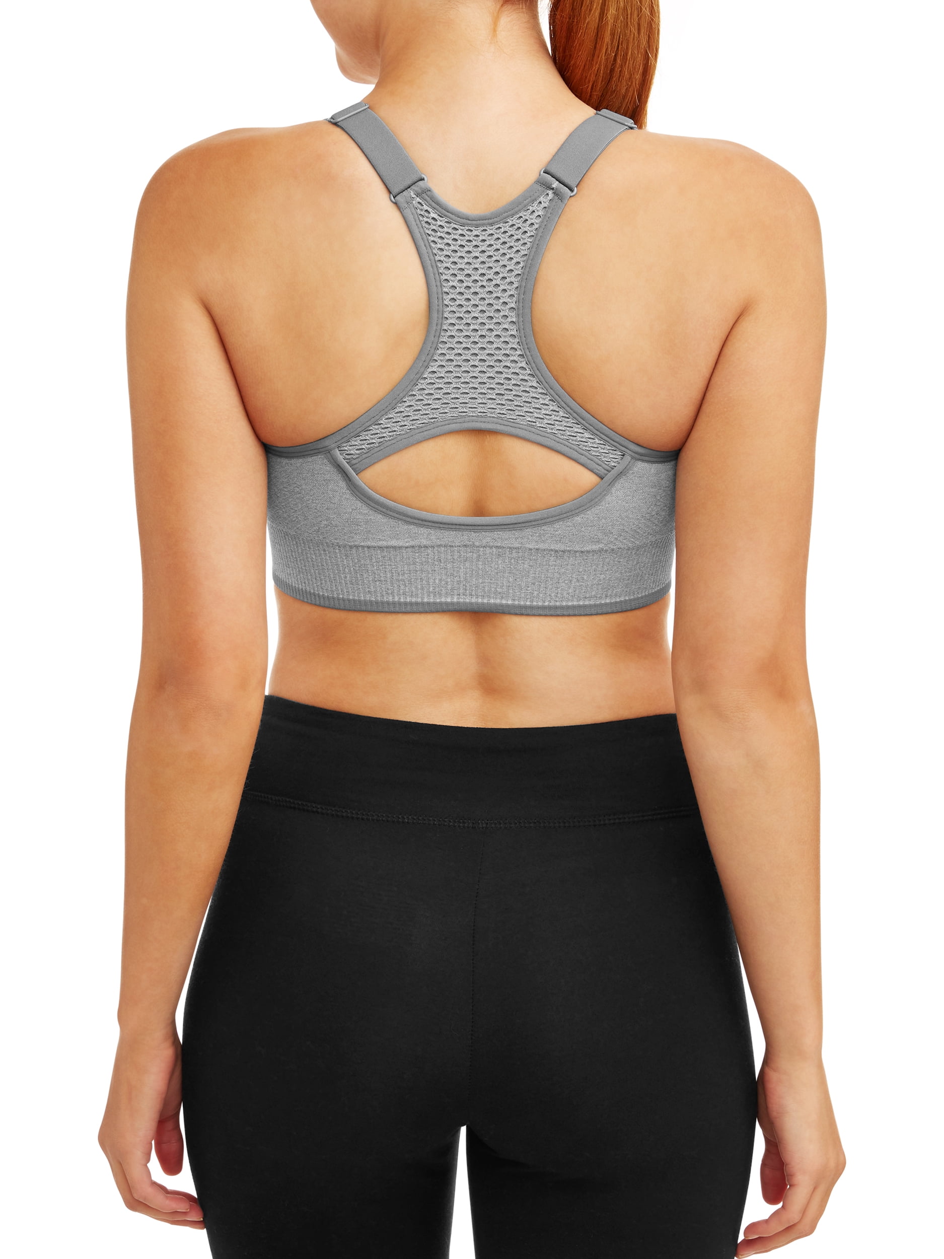 avia seamless zip front bra