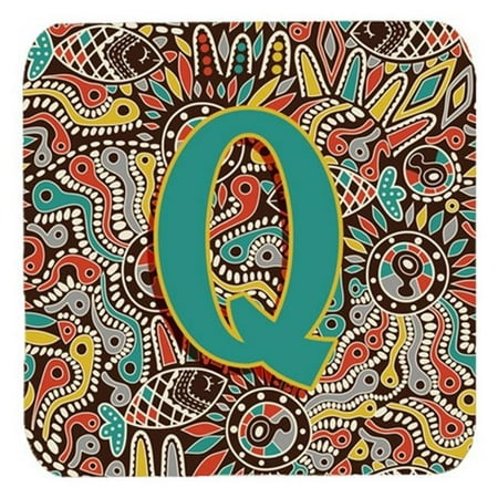 

Carolines Treasures CJ2013-QFC Letter Q Retro Tribal Alphabet Initial Foam Coasters- Set Of 4