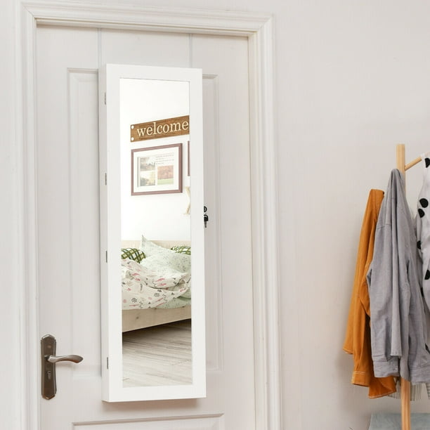Costway lockable cheap mirrored jewelry cabinet