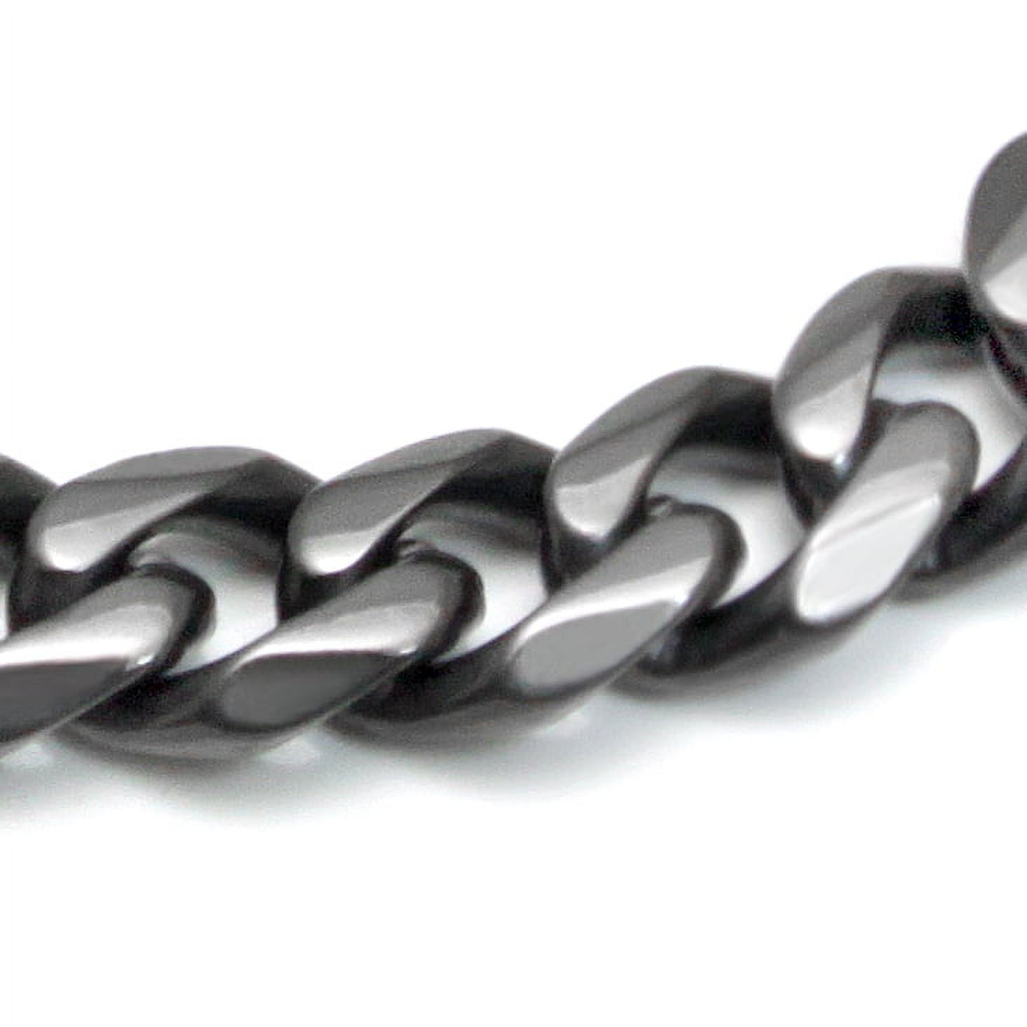 Gunmetal Grey Titanium 7MM Curb Link Necklace Chain 22"
