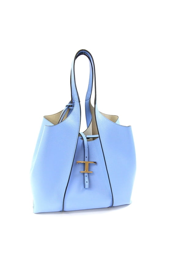 Pre-Owned Tod's T-Timeless Medium Tote Bag (XBWTSBA0300) in Light Blue Leather....
