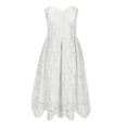 thumbnail image 6 of JGGSPWM Womens Sleeveless Lace Party Dress with Strapless Sweetheart Neckline Pleated Midi Skirt and Scalloped Hem White S, 6 of 6