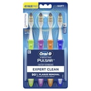 Oral-B Pulsar Expert Clean Compact Head Battery Toothbrush, Soft, 4 Count, for Adults and Children 3+