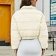 thumbnail image 4 of Parkas de manga larga para mujer, chaqueta acolchada corta lisa con cremallera, cuello alto, bolsillo con cremallera, chaqueta elástica, abrigo de exterior para mujer, 4 of 7