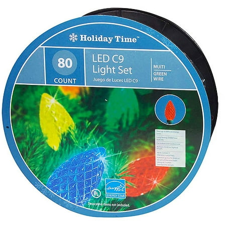 Holiday Time 80-Count LED C9 Christmas Lights, Multi-Color