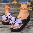 thumbnail image 4 of YTCAMLO Wedge Flip Flops for Women, Fashion Summer Beach Anti-Slip Slip On Sandals, Cute Bowknot Comfortable Thong Slippers, 4 of 9