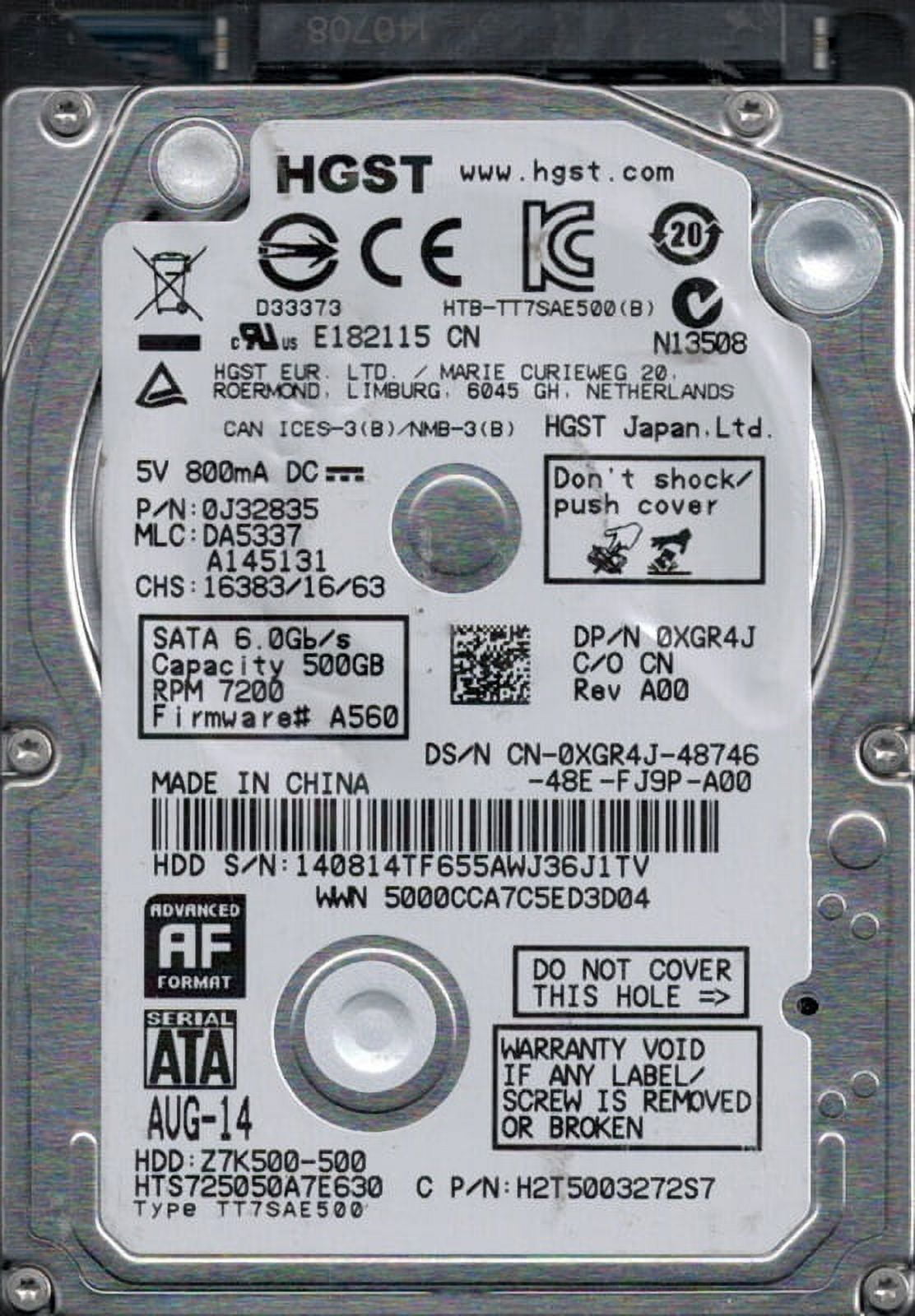 HTS541010A9E680 P/N: 0J26263 MLC: DA6474 HGST 1TB - Walmart.com