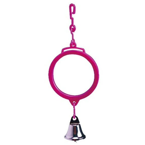 A E Cages Happy Beaks 2-Sided Mirror with Bell Bird Toy