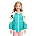 thumbnail image 2 of TIREOW Girls Hooded Windbreaker Color Blocking Full Zip Long Sleeve Windproof Sports Coat Lightweight Casual Outdoor Outerwear, 2 of 8