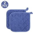 thumbnail image 6 of 100% Cotton Terry Pot Holder Pack of 2 for Kitchen Everyday Basic Heat Resistant Coaster Potholder for Cooking and Baking Premium - Blue, 6 of 9