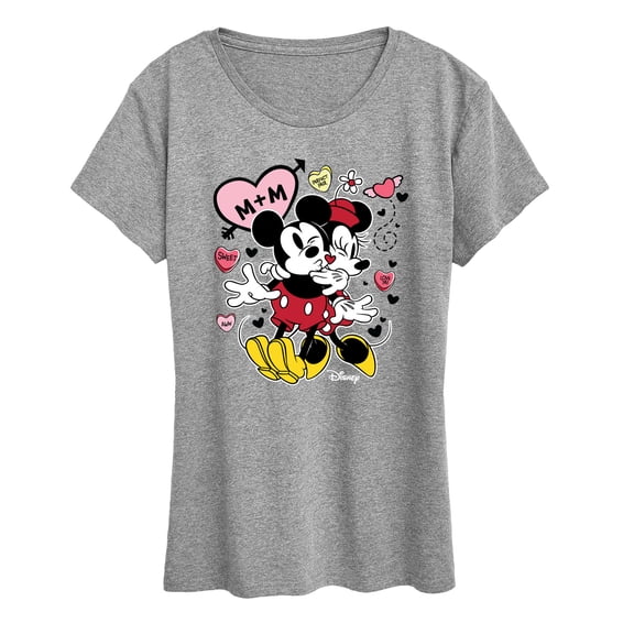 Disney - Mickey Minnie Heart - Women's Short Sleeve Graphic T-Shirt